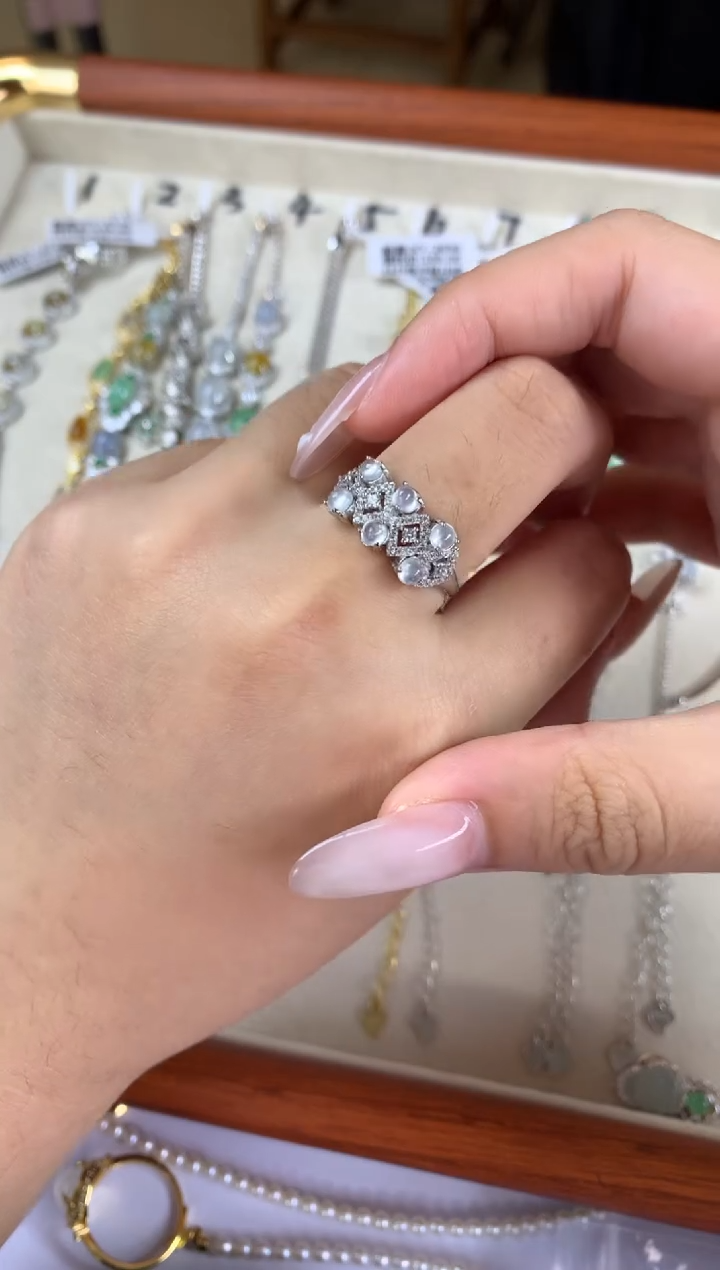 银S925镶嵌戒指翡翠3