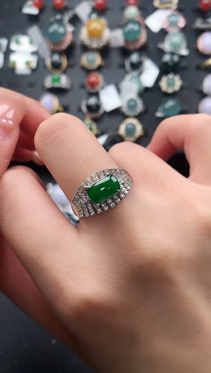 【闪购商品】翡翠戒指银S925镶嵌521414