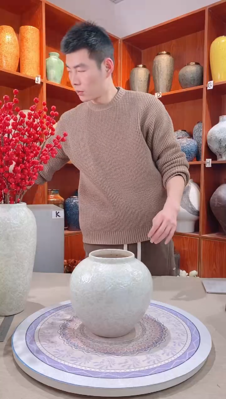 【闪购商品】瓶 陶瓷花瓶 无花  茶白 小号