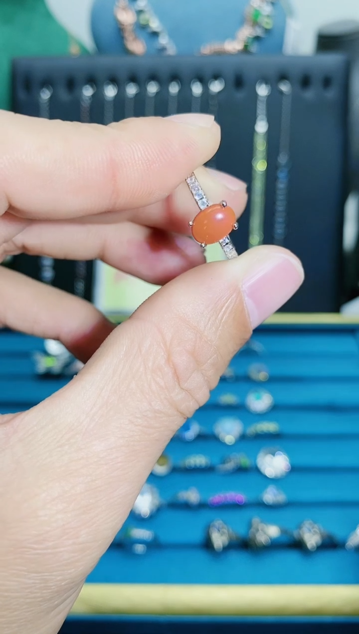 【闪购商品】南红玛瑙戒指银S925镶嵌1212