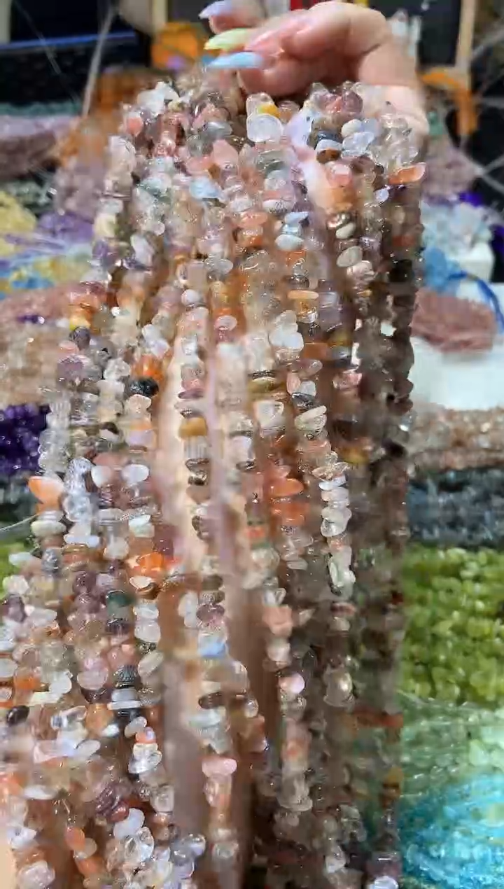 水晶珠宝半成品未镶嵌彩发晶