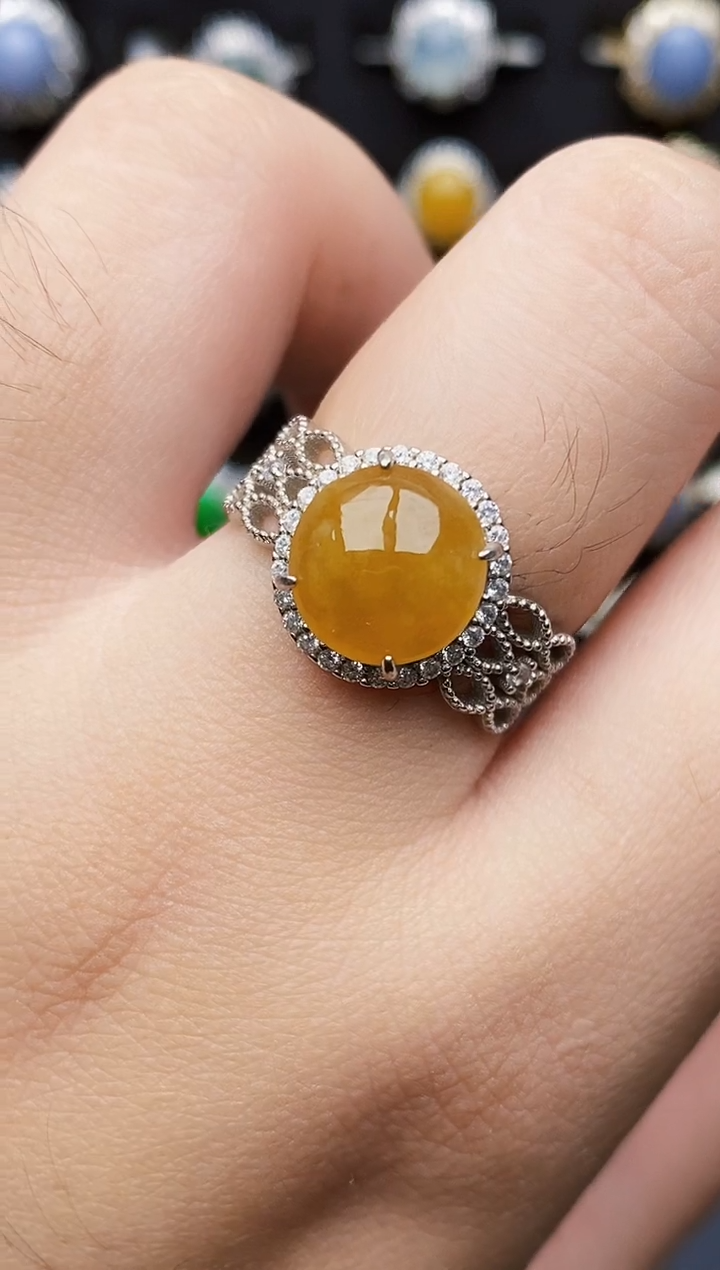 银S925镶嵌戒指翡翠1225