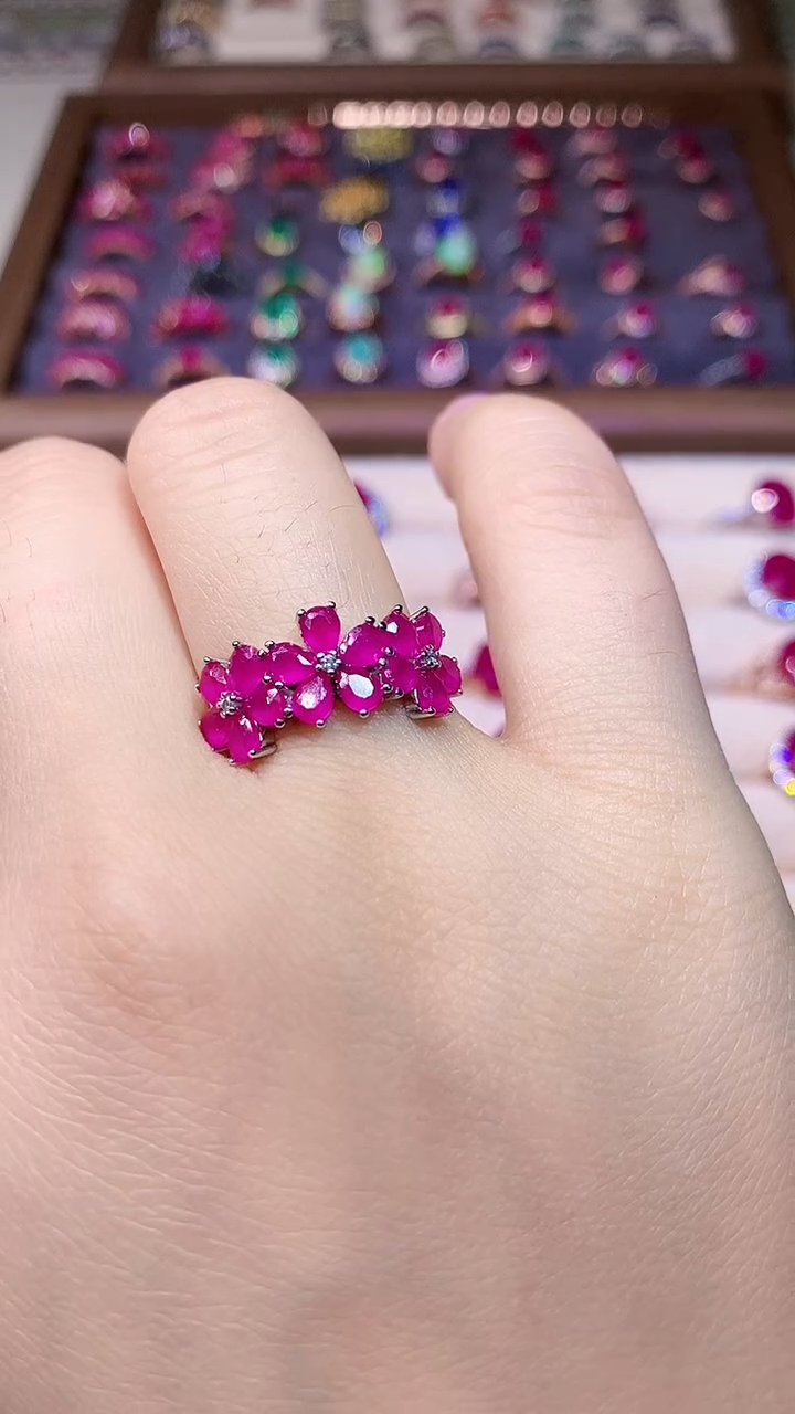 【闪购商品】红宝石戒指银S925镶嵌000