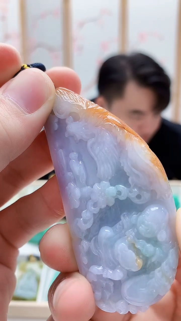 未镶嵌定制翡翠5060bb-毛货挂件110