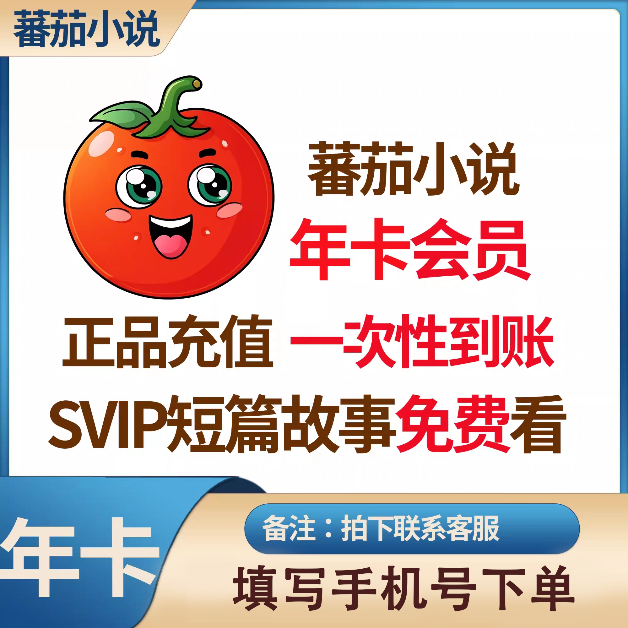 番茄小说SVIP会员月季年一次性到账 免广告 下单联系客服-ios可见