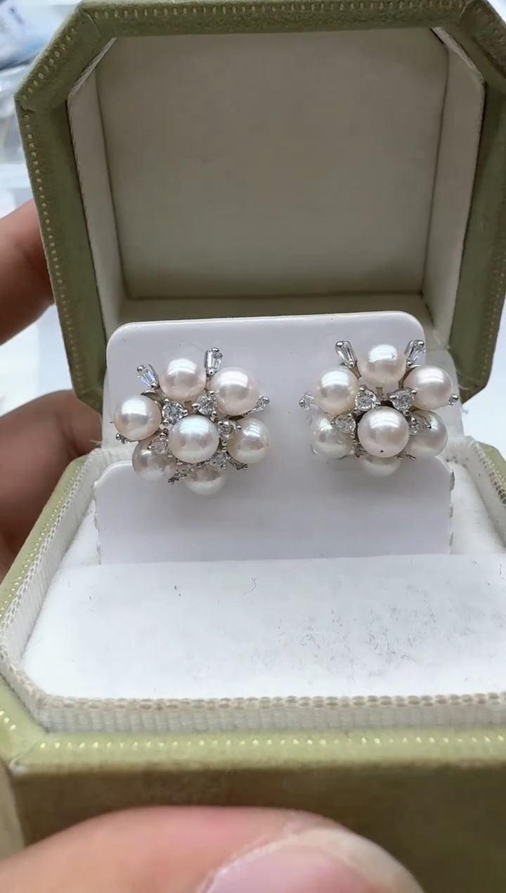 【闪购商品】海水珍珠耳饰银S925镶嵌清货