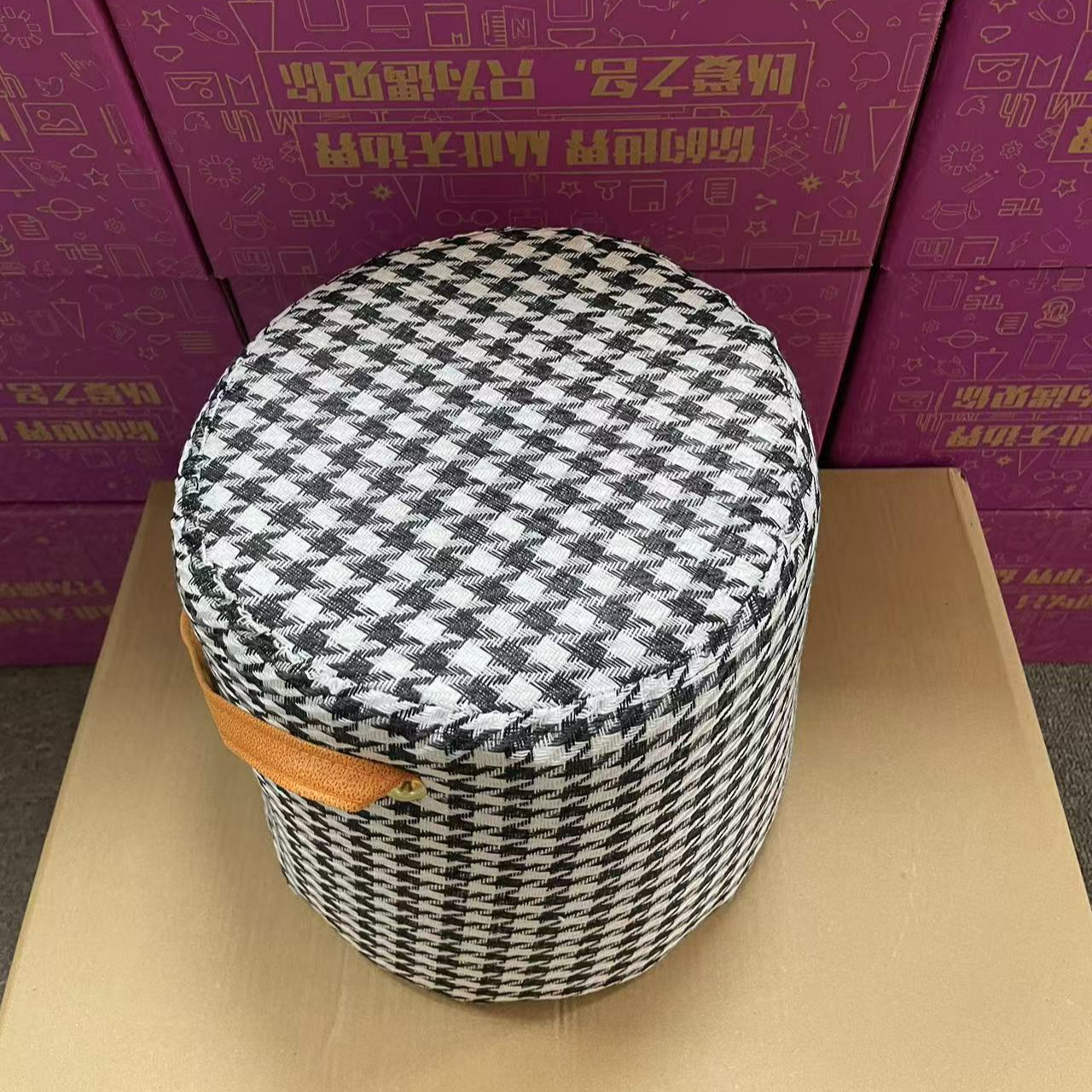 千鸟格凳子方便家用