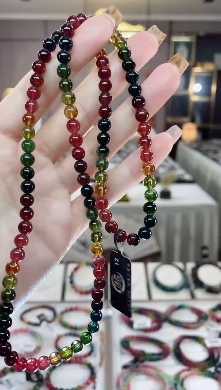 【闪购商品】三圈手串5mm+未镶嵌碧玺dan多样性发货一条