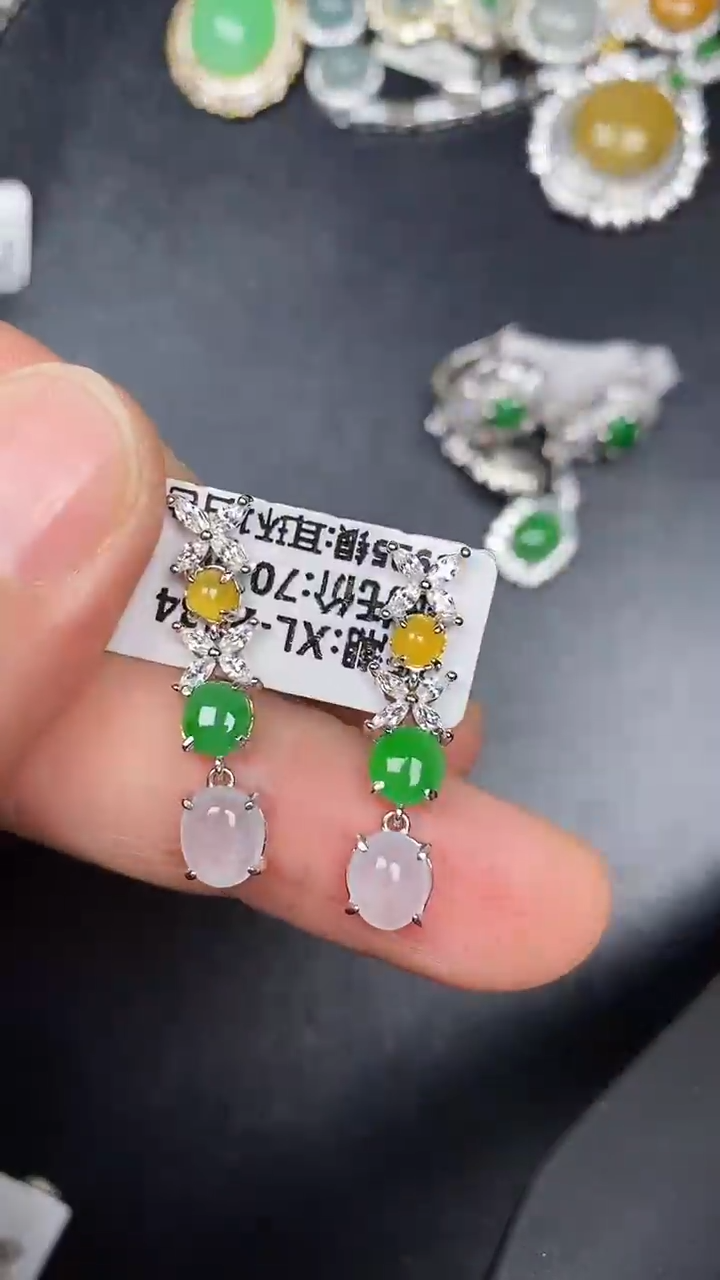 银S925镶嵌戒指翡翠5800