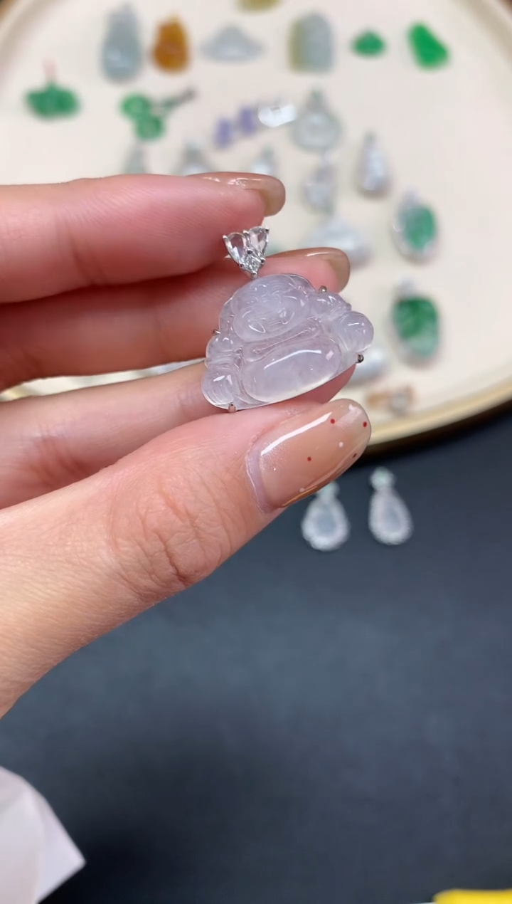 【闪购商品】翡翠吊坠(不含链)18K金镶嵌吊坠A412|4800