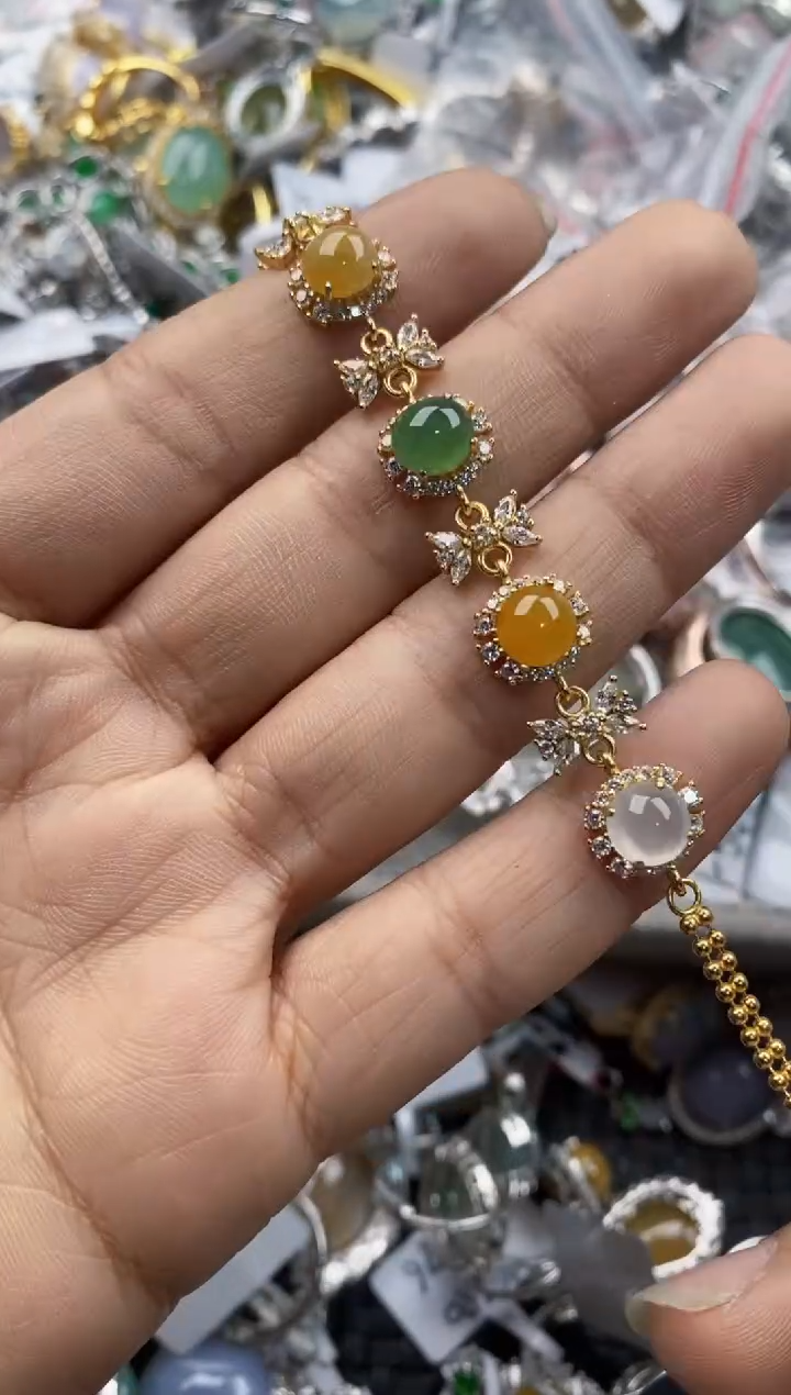 银S925镶嵌戒指翡翠6666----10