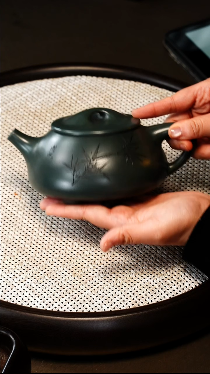 茶壶紫砂【GXZ】绿泥寒汀石瓢  520CC