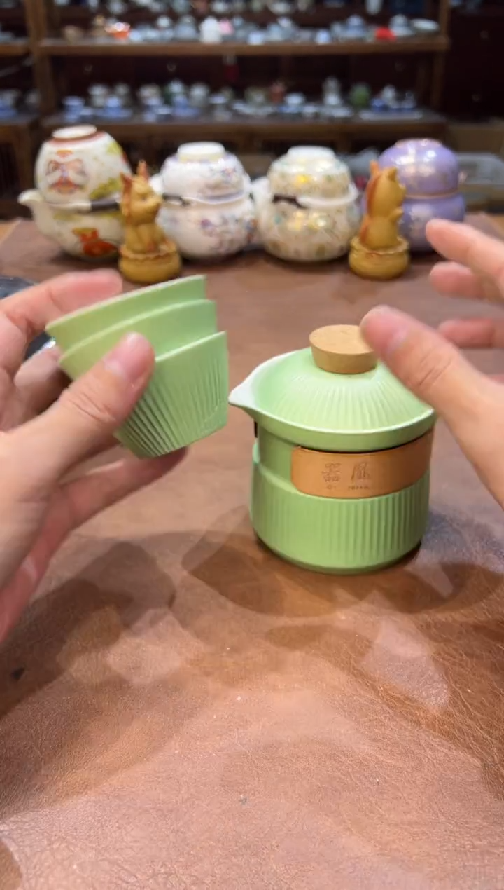 真的很便宜超好看会开片的旅行茶具
