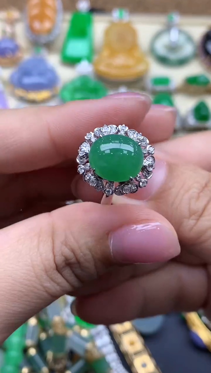 【闪购商品】翡翠戒指18K金镶嵌584-中国好珍宝