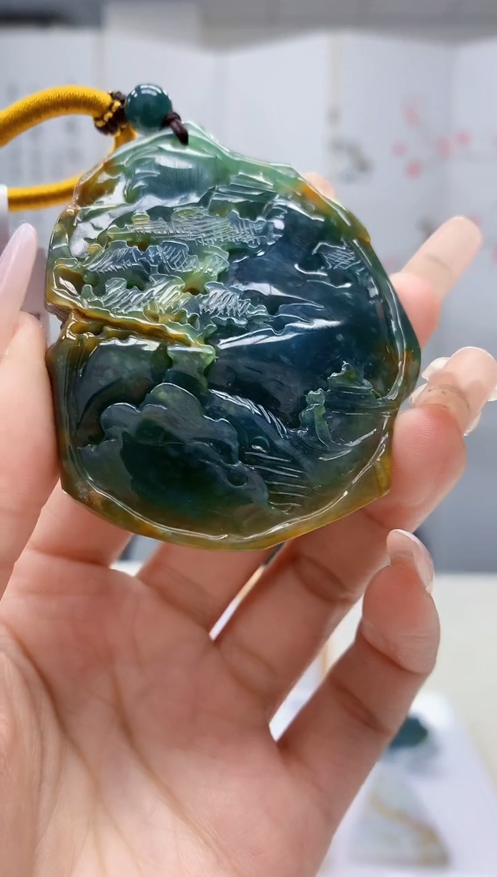 【闪购商品】定制翡翠未镶嵌5145lr-毛货挂件29