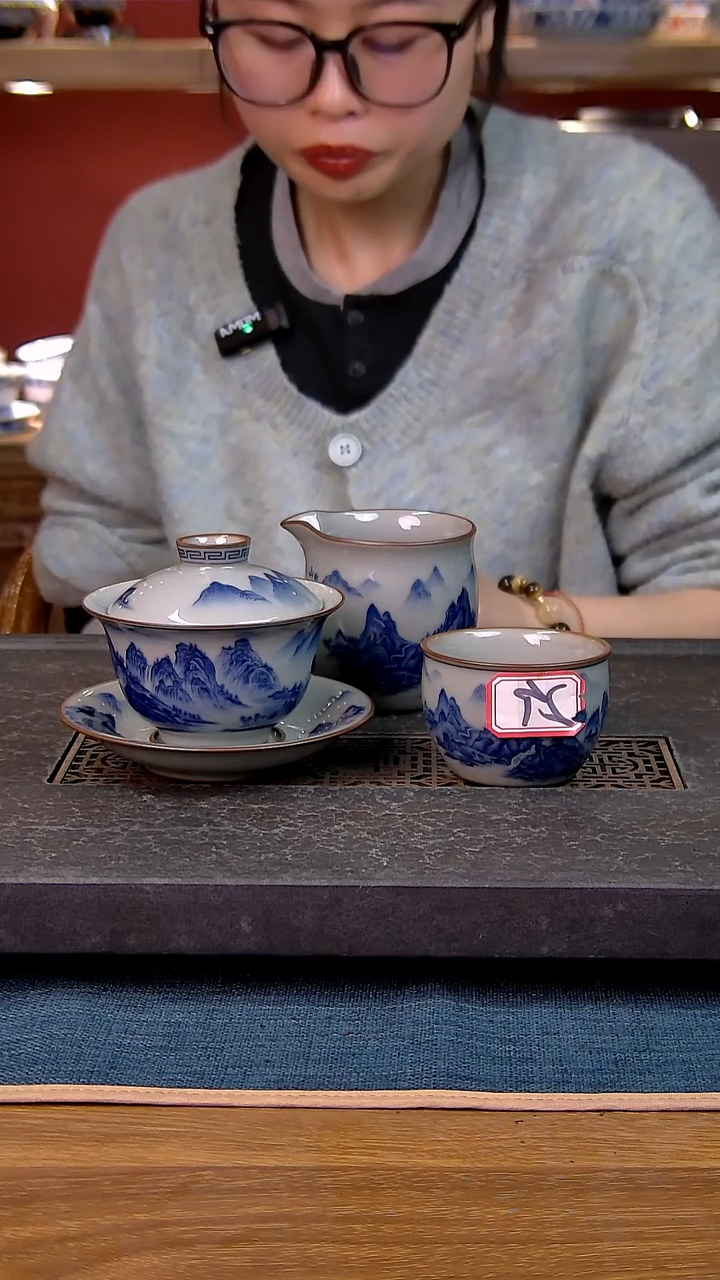 简装家用款4件套 老陶泥开片纹陶瓷茶具