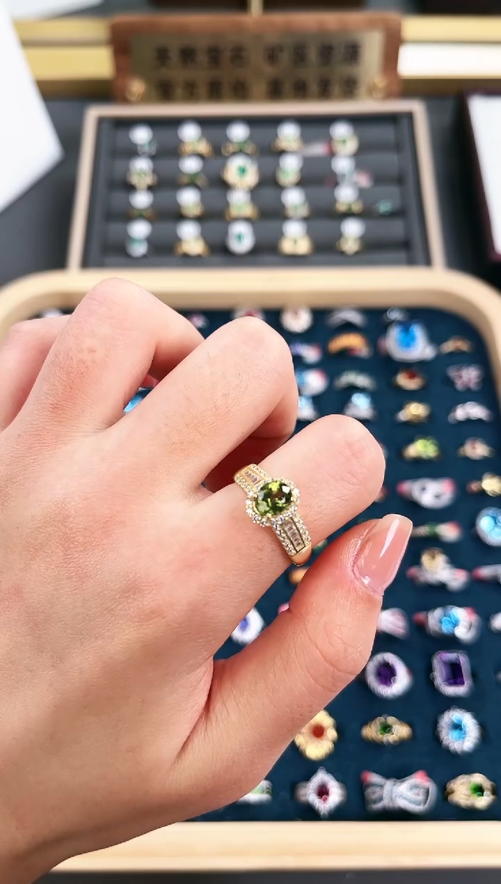 【闪购商品】碧玺戒指银S925镶嵌A020