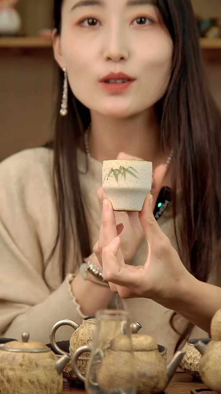 言野手作 落雪手绘竹节杯