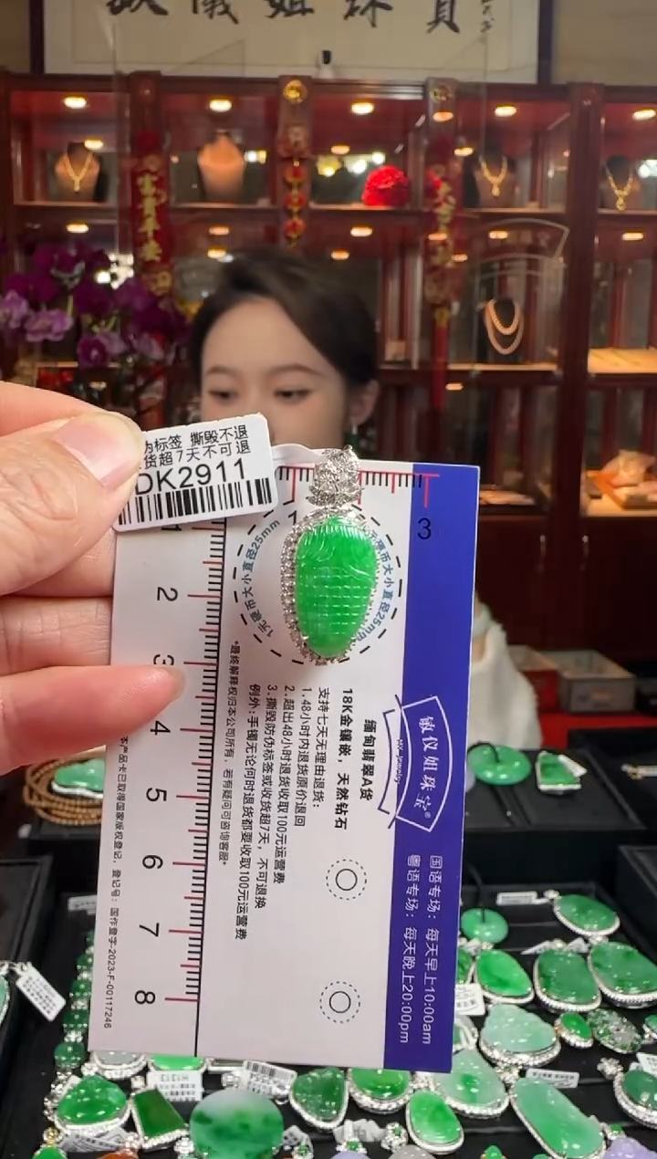 【闪购商品】翡翠颈饰18K金镶嵌DK2911金玉满堂