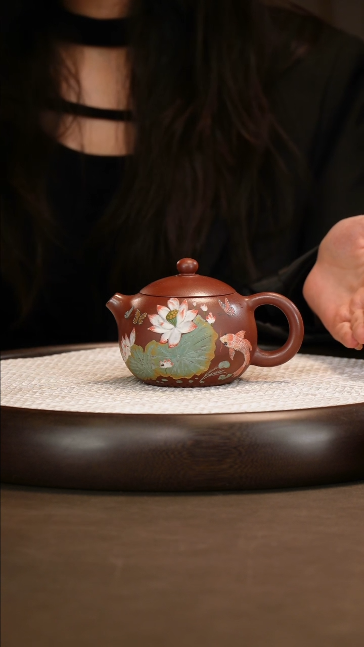 张赦棠 西施 龙血砂 240c//梅花盆/手稿/紫泥套杯