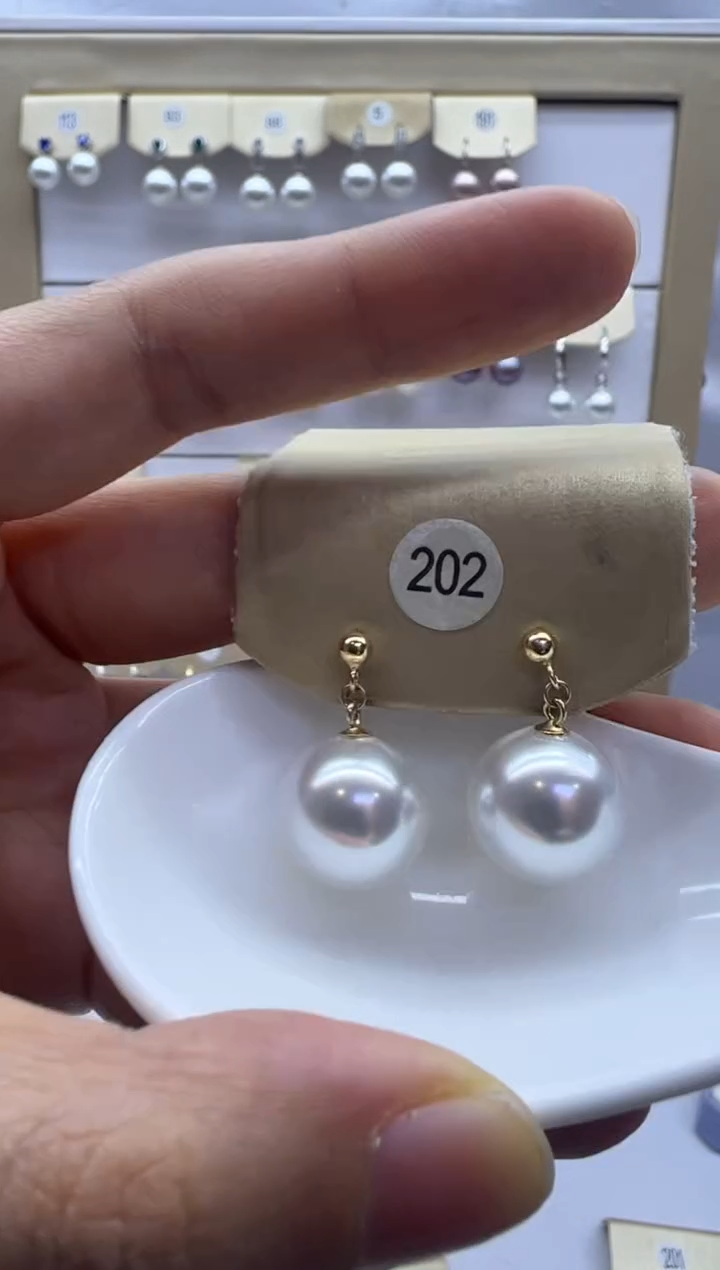 银S925镶嵌耳饰淡水珍珠202