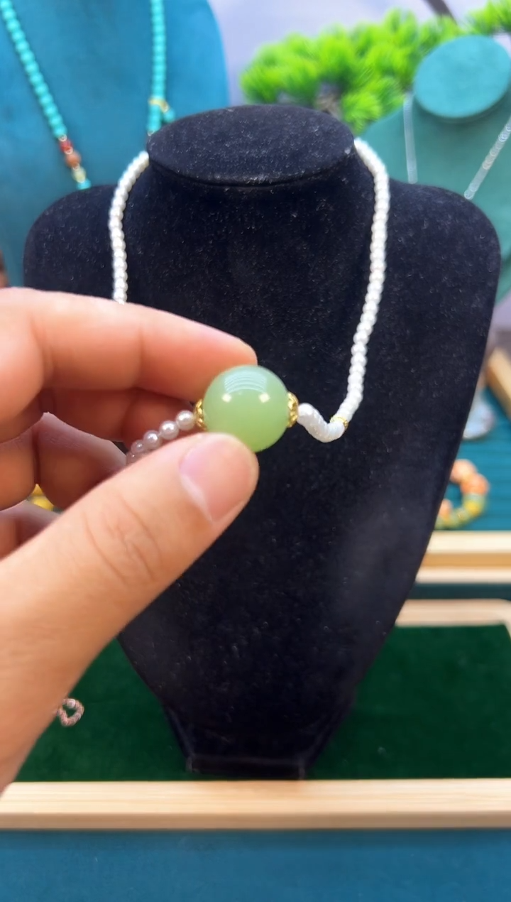 淡水珍珠14K金镶嵌颈饰X358  