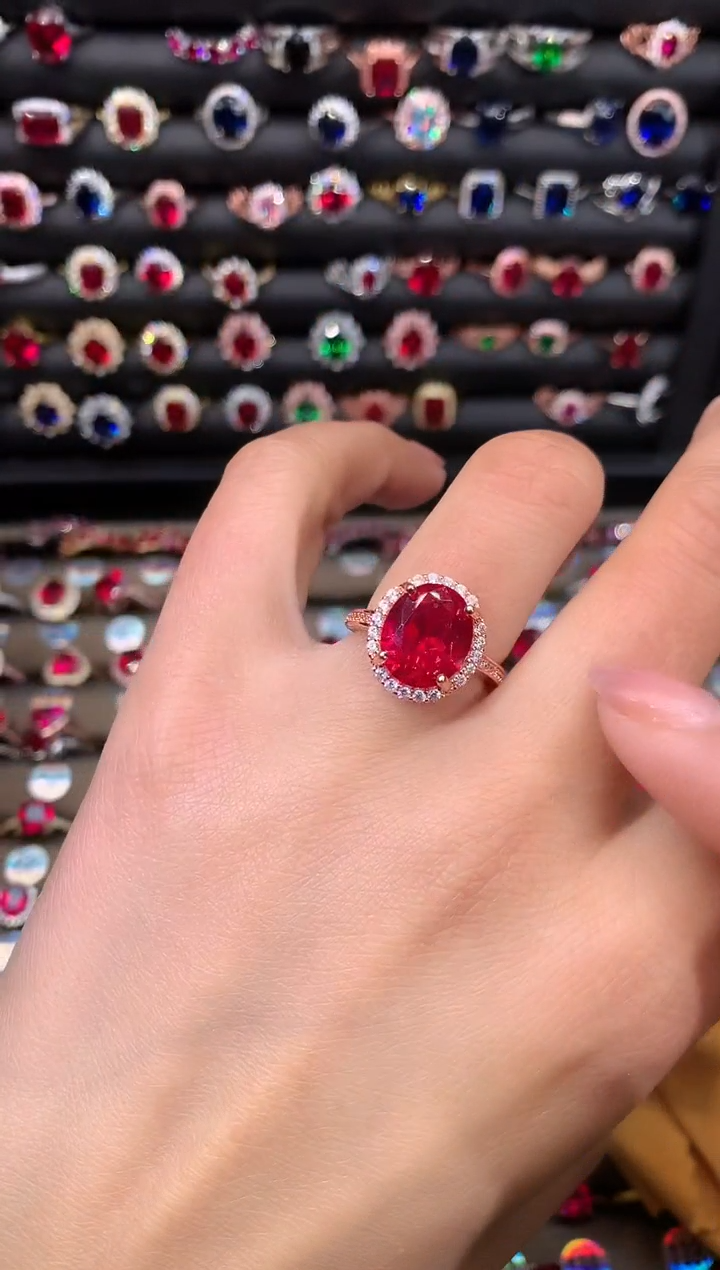 【闪购商品】红宝石戒指银S925镶嵌1012