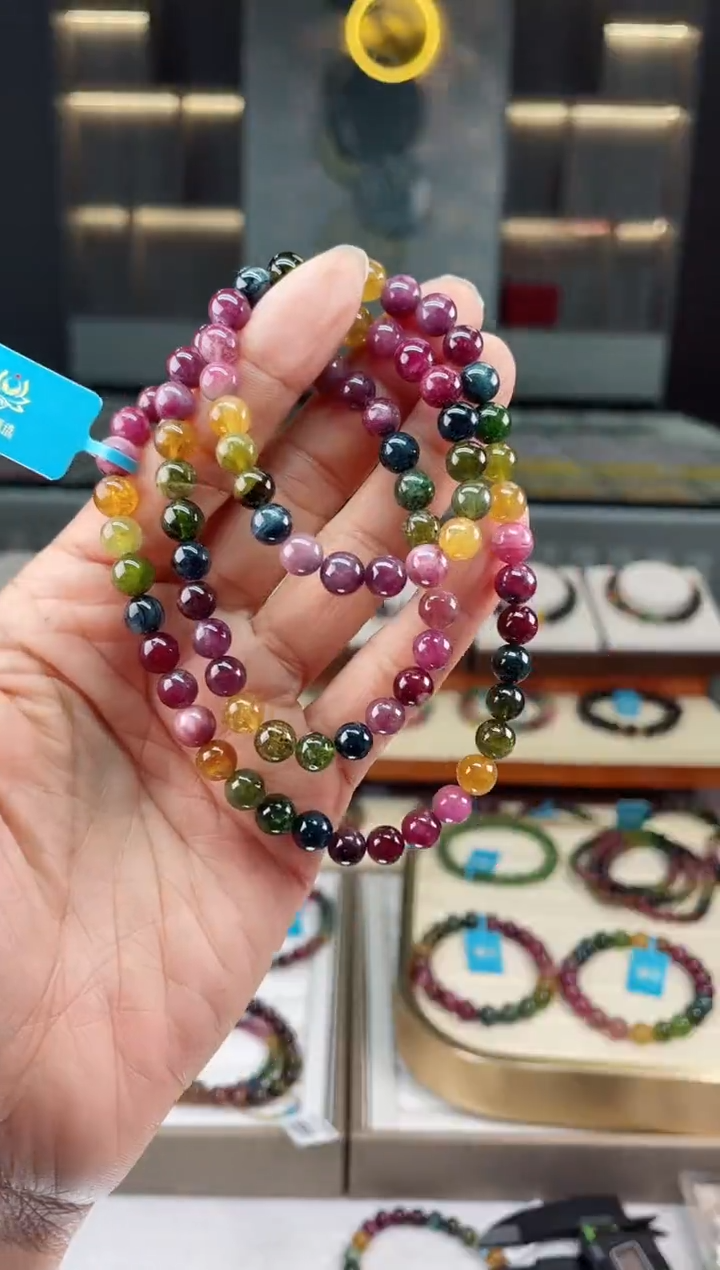 【闪购商品】碧玺三圈手串未镶嵌（多样性发一条）Q