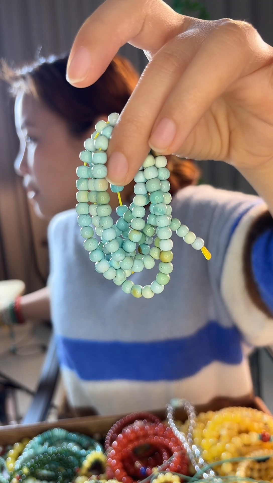 【闪购商品】绿松石手链未镶嵌绿松石手串长串小彩虹精品