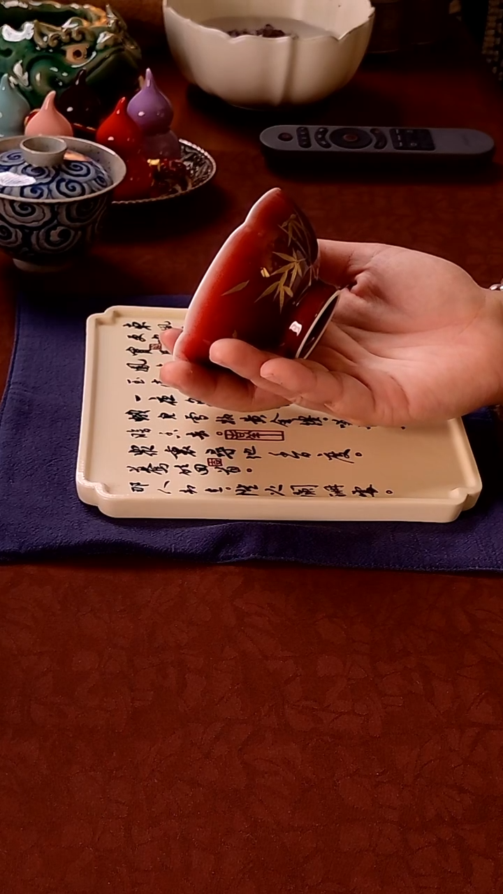 【手工手绘金竹郎红主人杯】