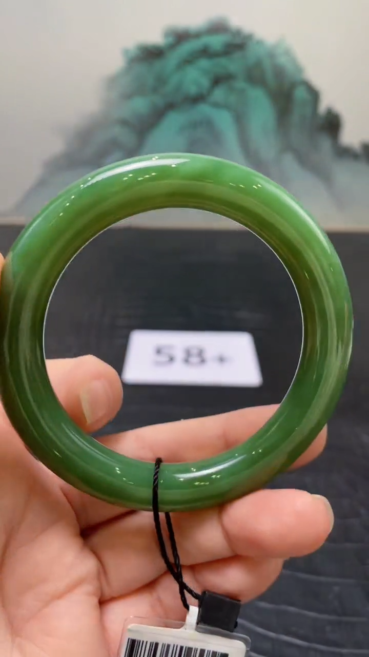 未镶嵌手镯和田玉（碧玉）烛**然58+