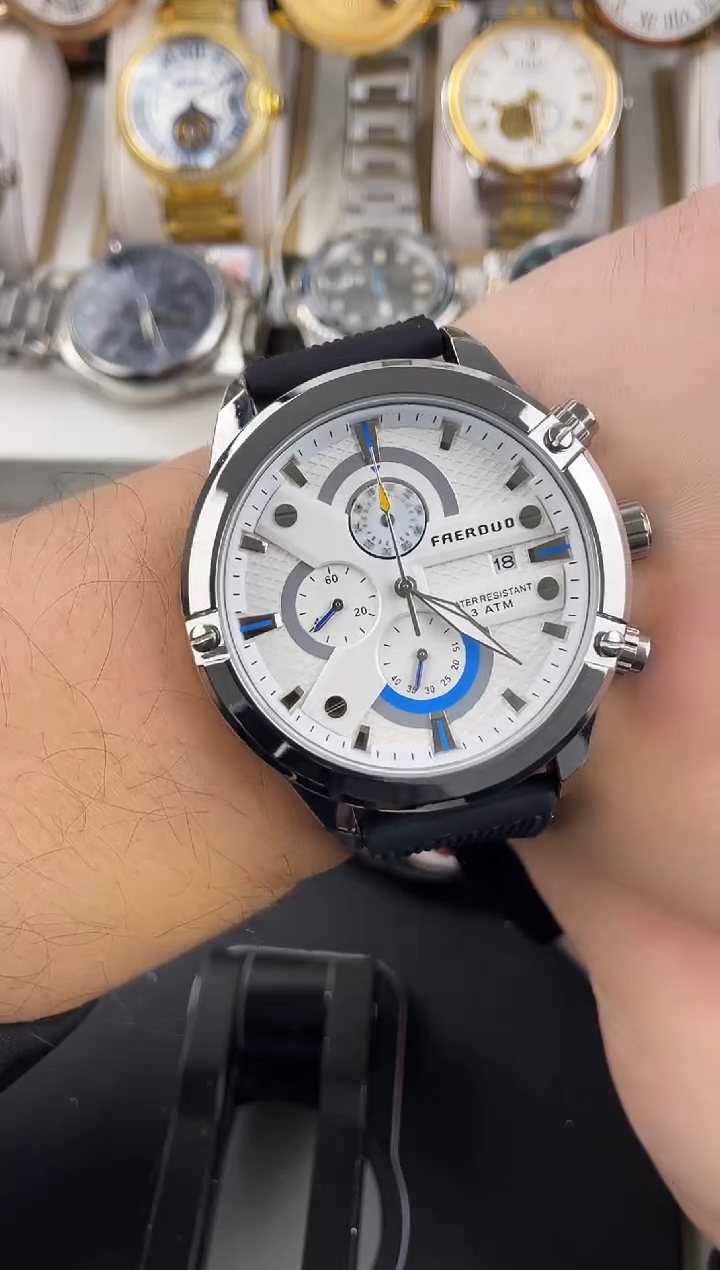 石英机芯锻造碳钢法尔多白盘