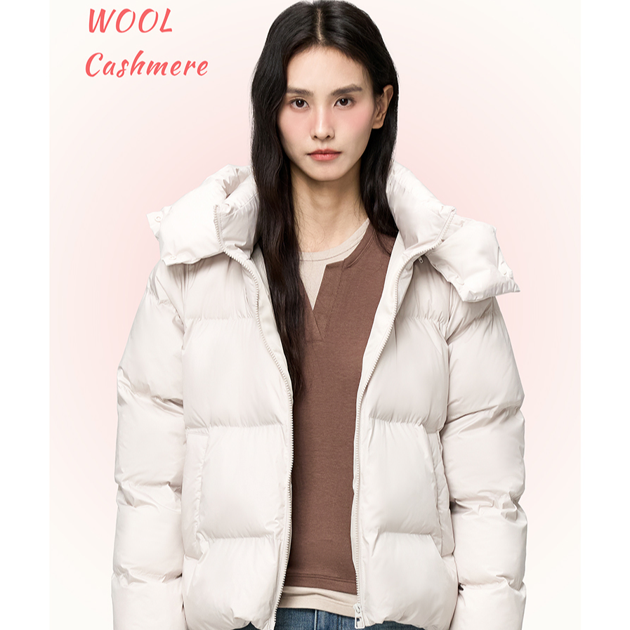 冬季女士羊毛大金砖好运禧袍带帽加厚款羊毛热绒服女外套