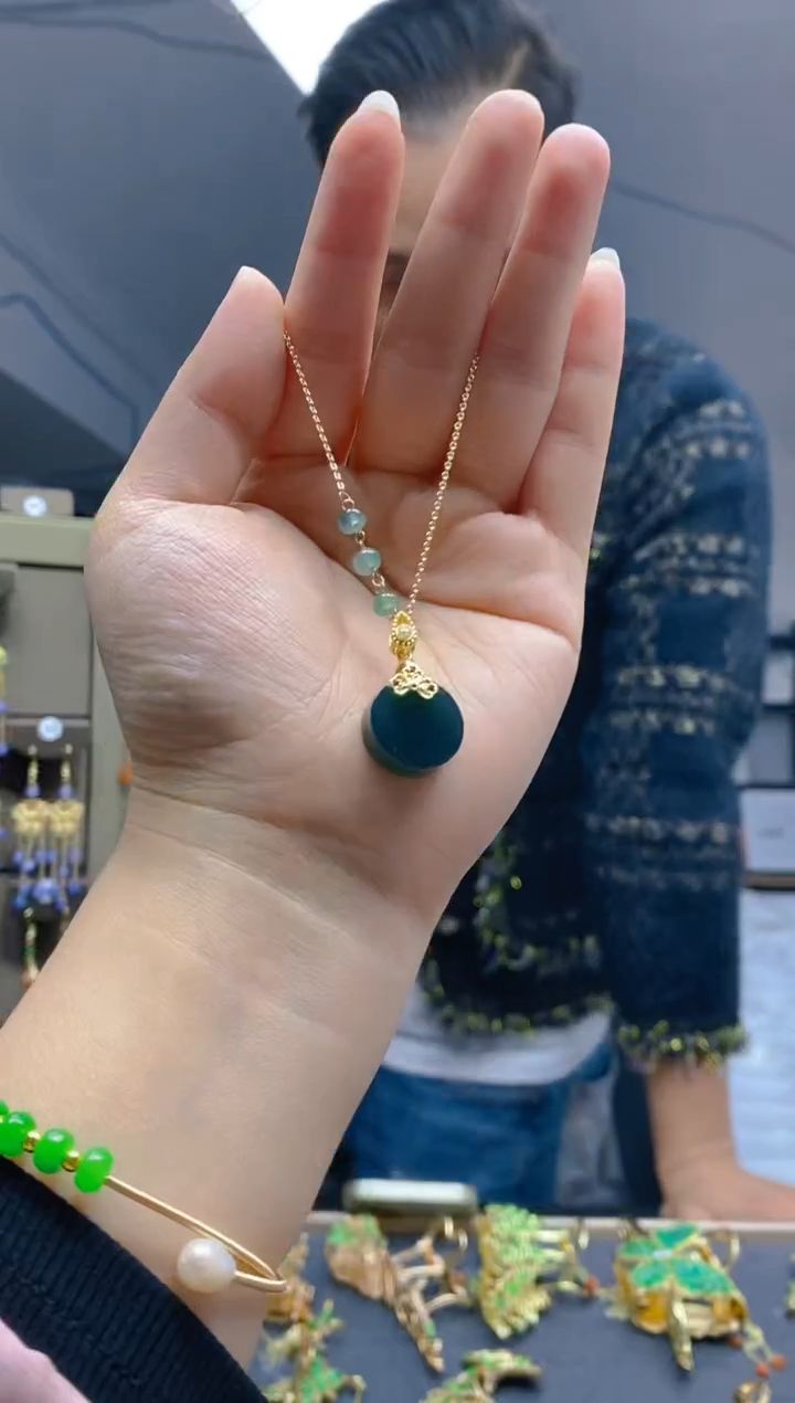 【闪购商品】翡翠耳饰合金0223翡翠锁骨链