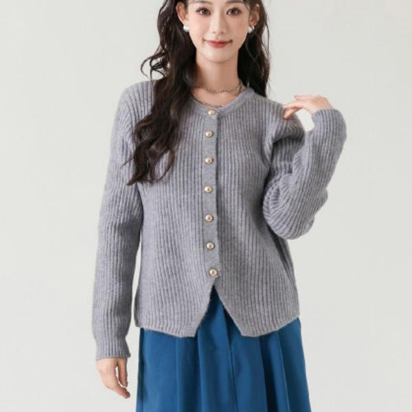 A546甜美撞色针织开衫毛衣显瘦I06073GY109