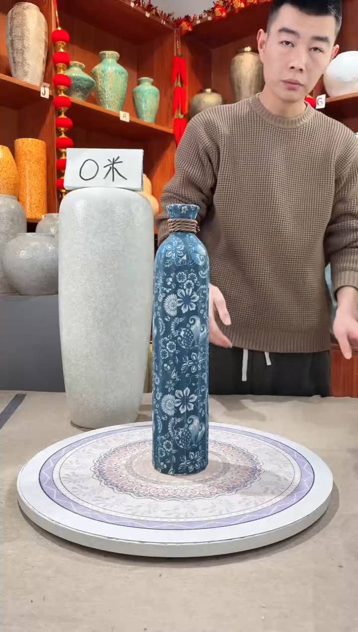 【闪购商品】瓶11111111不装水 青花麻绳大号