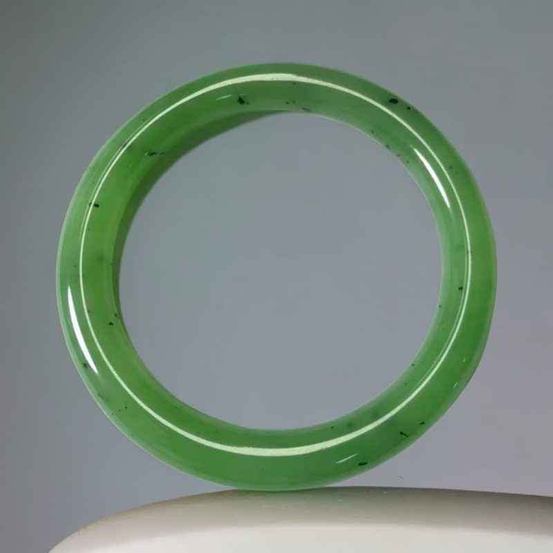 【嘉玉隆珠宝】天然和田玉乌兰海碧玉手镯圆条