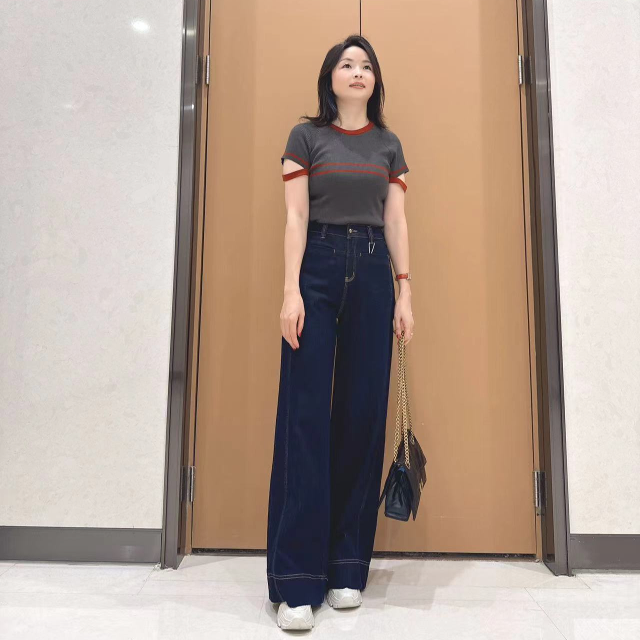 【元旦福利款】早秋新款高腰百搭气质显瘦阔腿牛仔裤1169