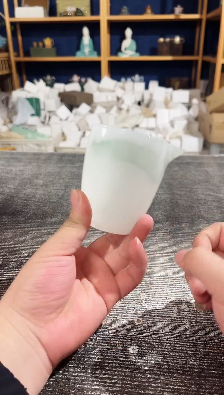 【闪购商品】其他琉璃飘绿水墨公道杯约250ml