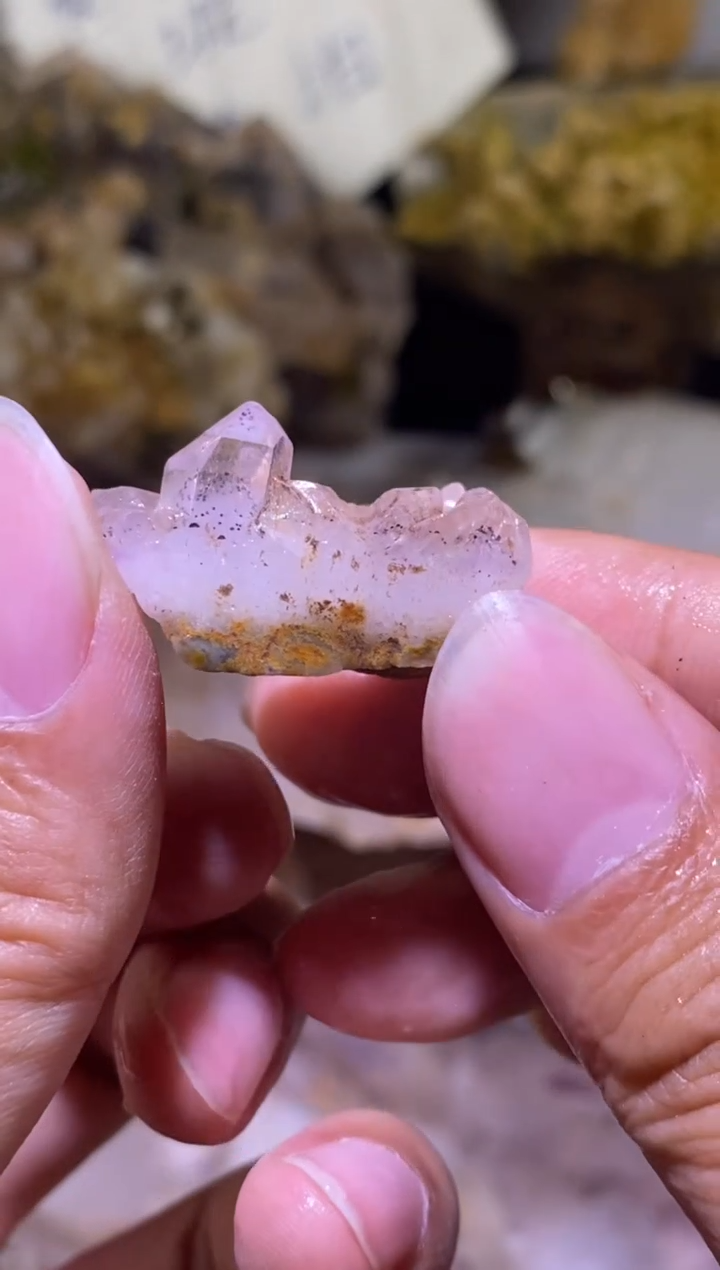 未镶嵌珠宝半成品水晶83号 精品小粉红带隐山超七花园水晶