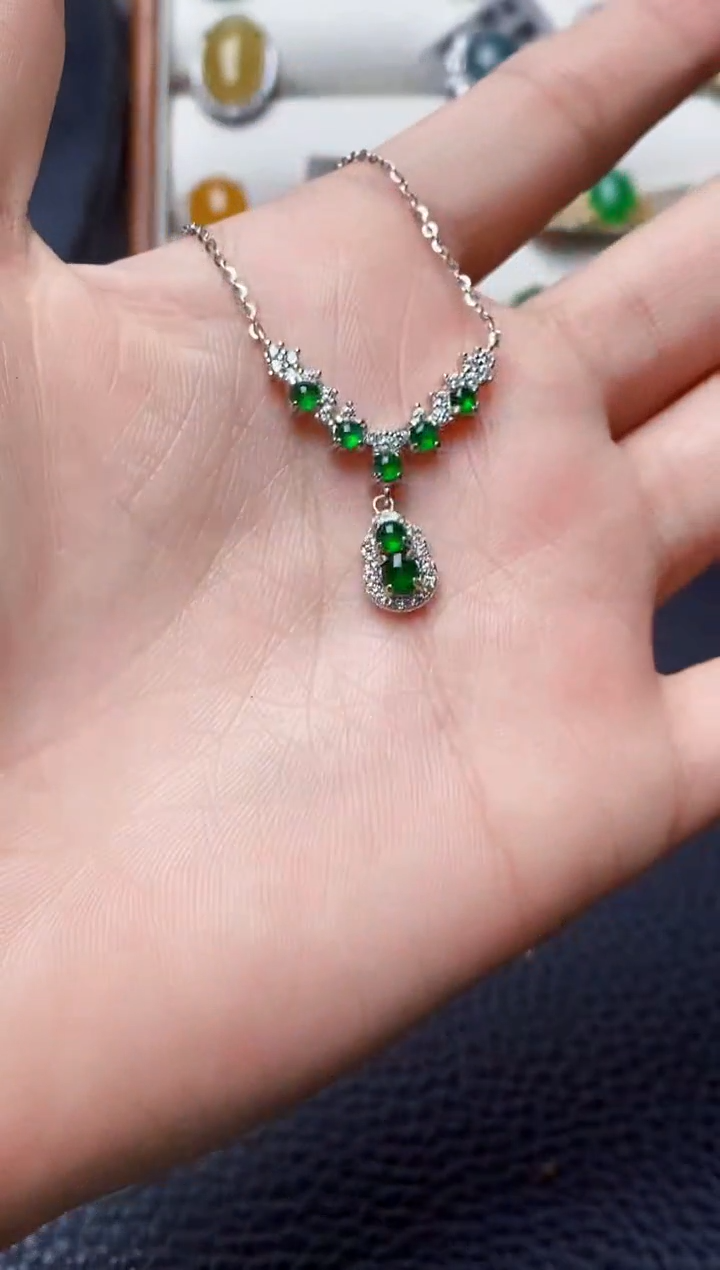 银S925镶嵌戒指翡翠赤*0116