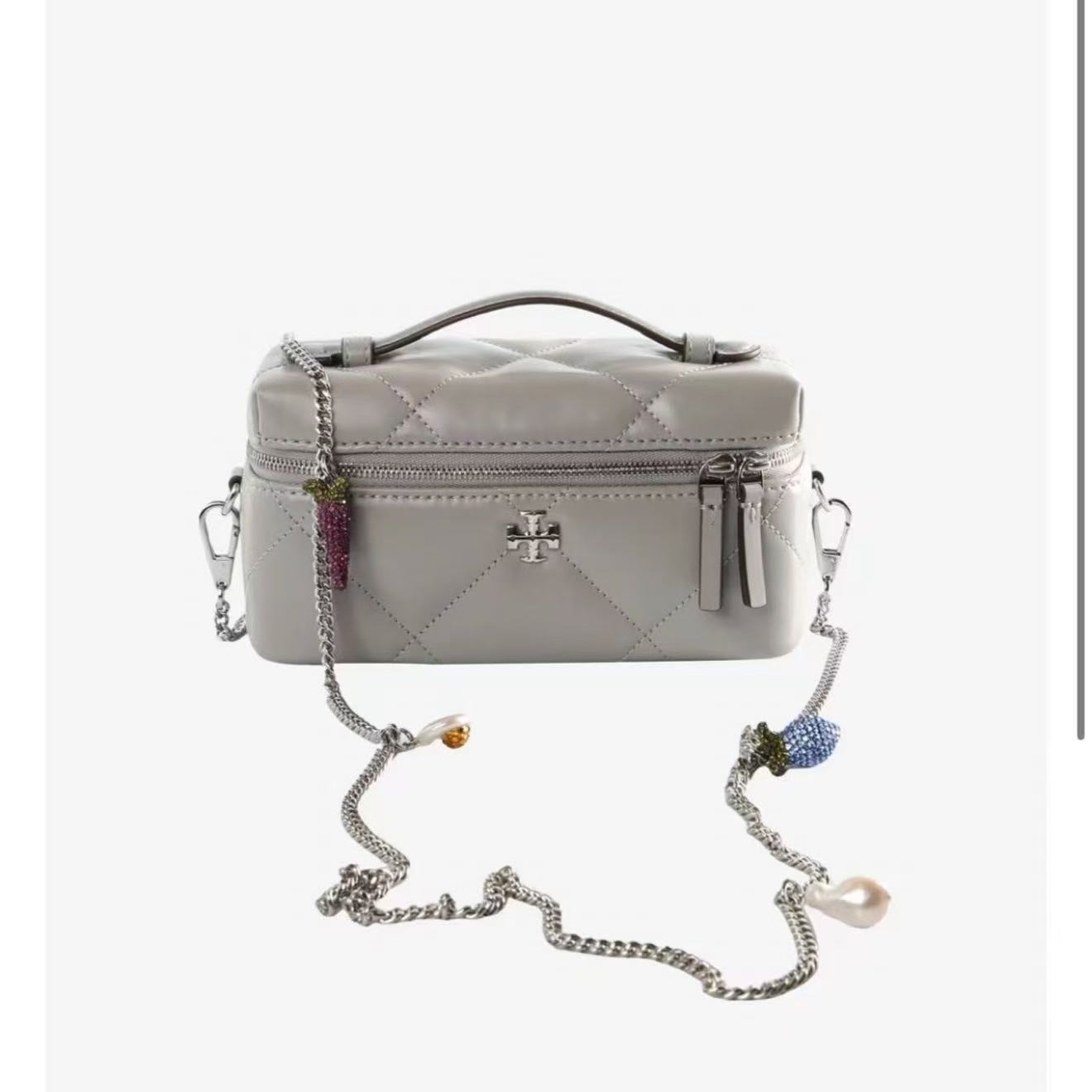 Tory Burch汤丽柏琦美国发货 预售灰色Kira 化妆包178298-020 