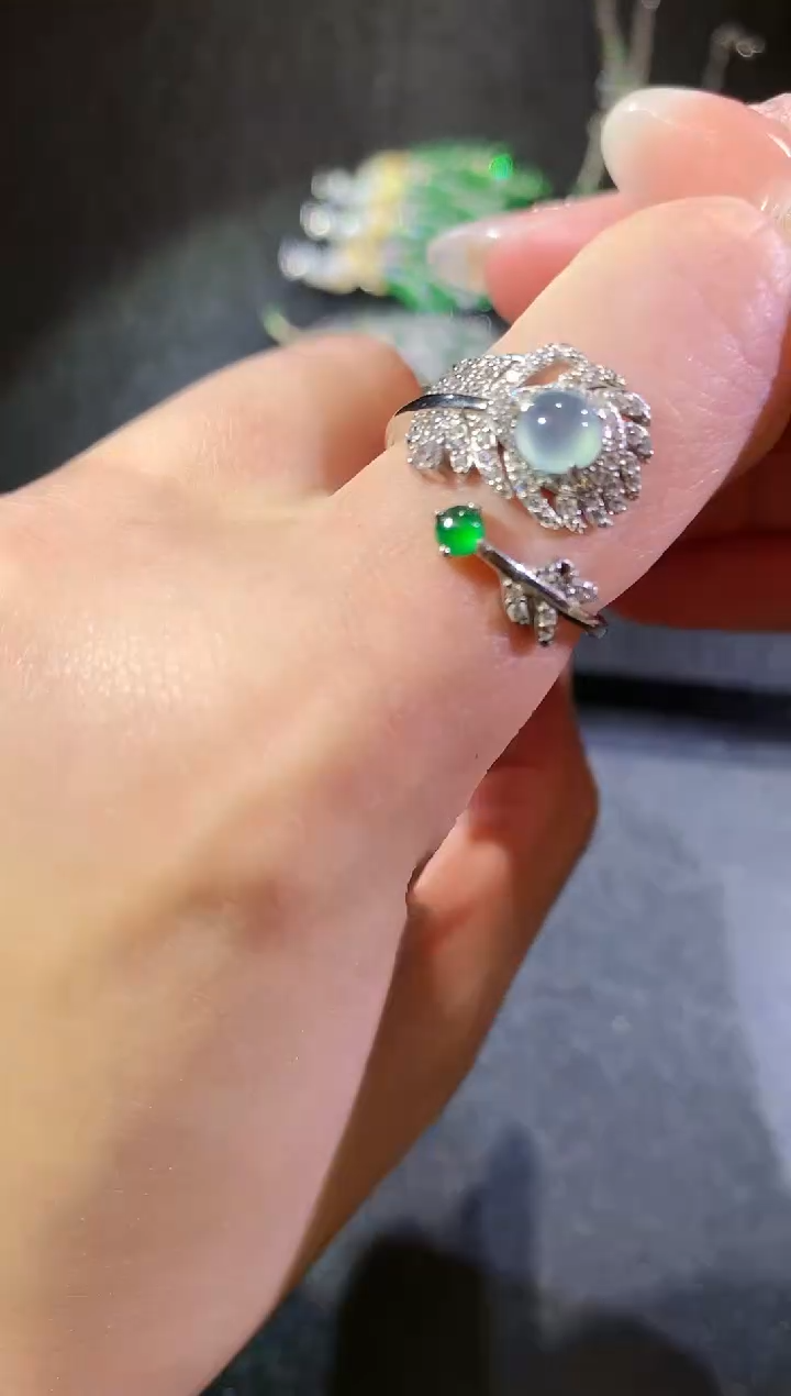 【闪购商品】翡翠戒指银S925镶嵌212戒指（多样性发货一件