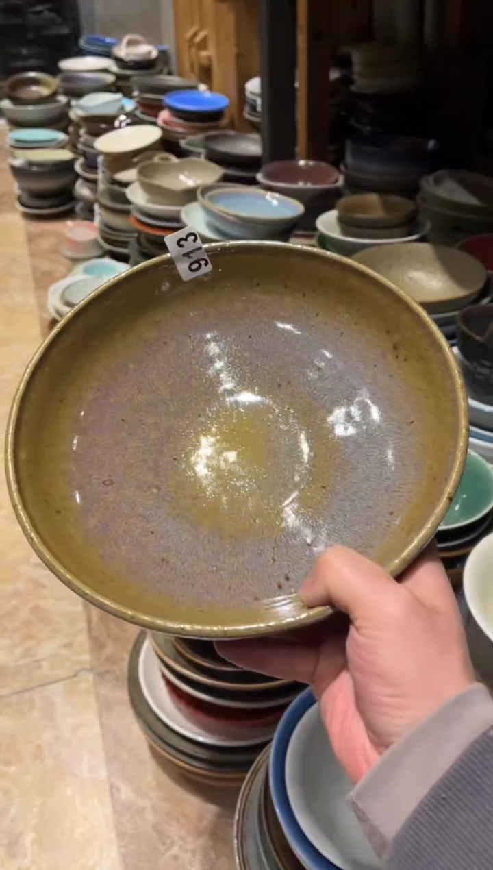 【闪购商品】瓷片913 窑变黄立口大钵1个