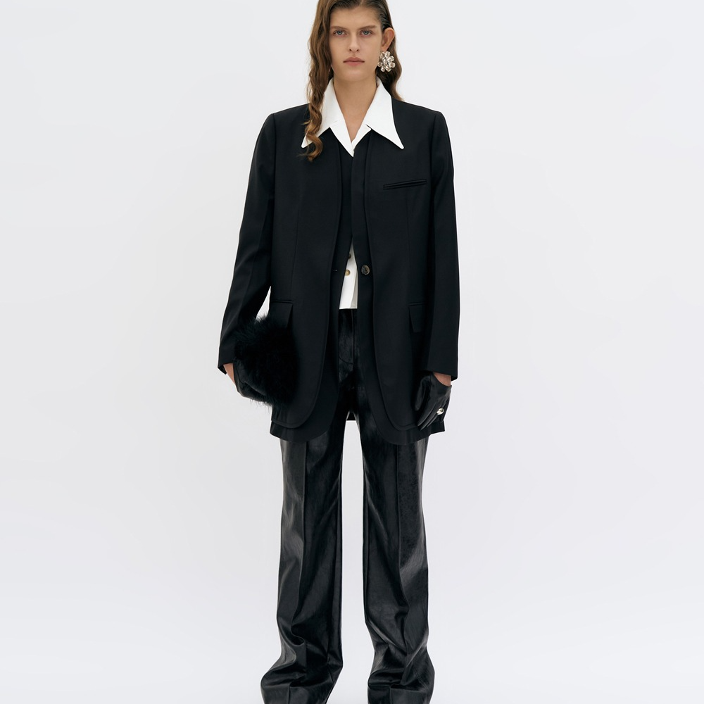 全新未使用  假两件西服 黑色 P252198996