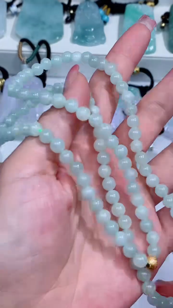 翡翠未镶嵌颈饰珠链