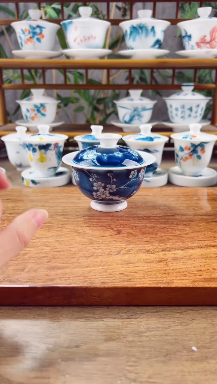 【闪购商品】微瑕冰梅二才元宝盖碗