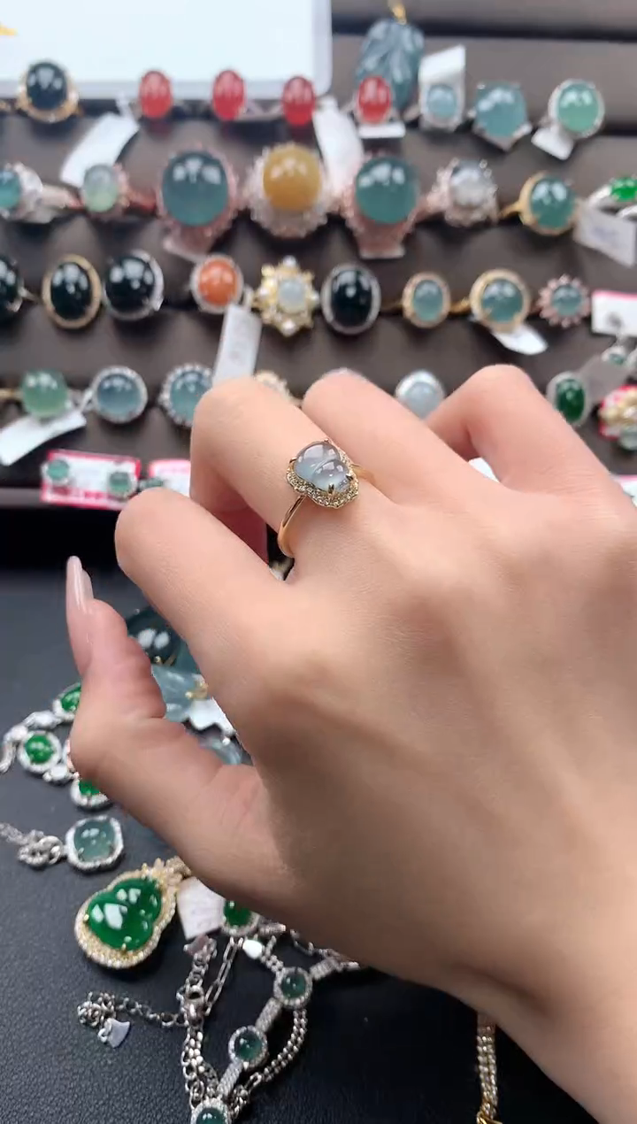 【闪购商品】翡翠戒指银S925镶嵌43534534
