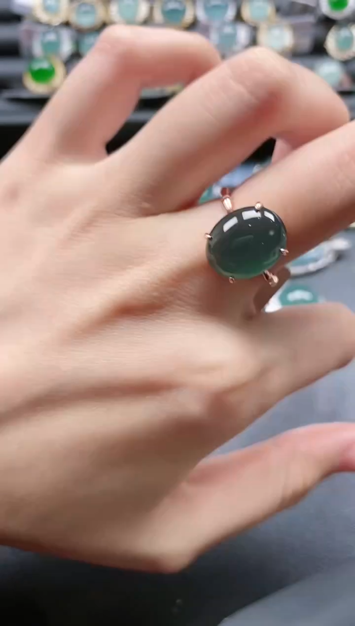 【闪购商品】翡翠戒指银S925镶嵌51511