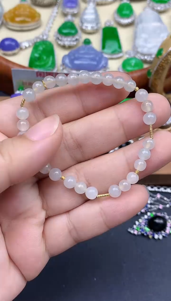 18K金镶嵌手链翡翠212-中国好珍宝